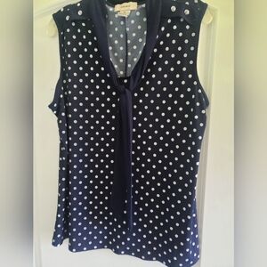 Diana Belle Polka Dot Sleeveless Blouse. Size XL